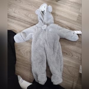 Carter's Gray Fleece Baby Bunting used once smoke pet free home
